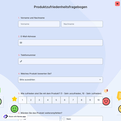 Produktzufriedenheitsfragebogen