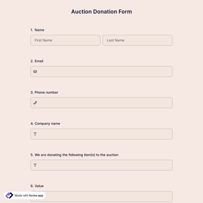 Auction Donation Form 