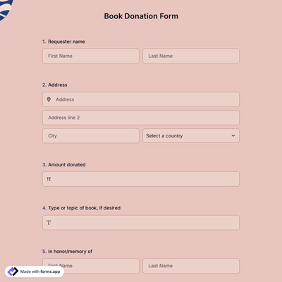Book Donation Form