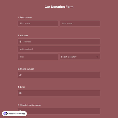 Car Donation Form 