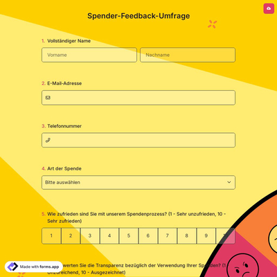 Spender-Feedback-Umfrage