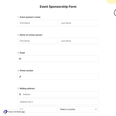 Event Sponsorship Form 