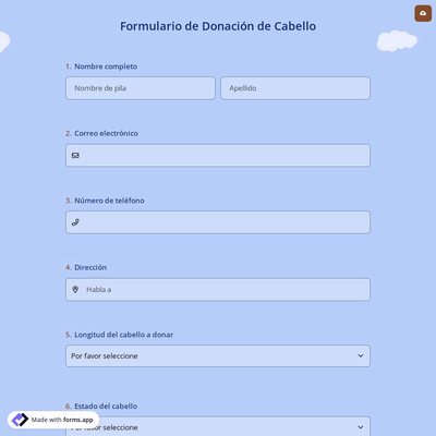 Formulario de Donación de Cabello