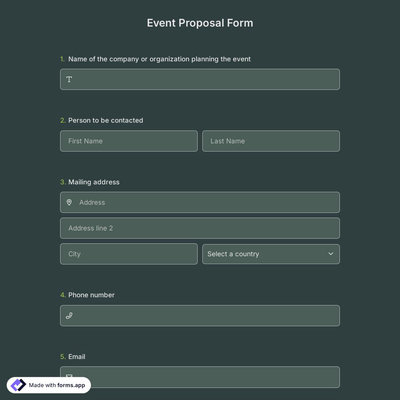 Event Proposal Form 