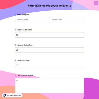Formulário de Proposta de Evento