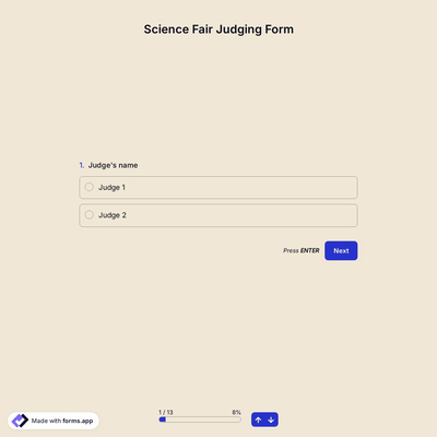 Science Fair Judging Form
