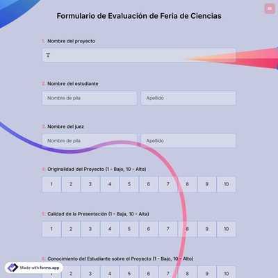 Formulario de Evaluación de Feria de Ciencias