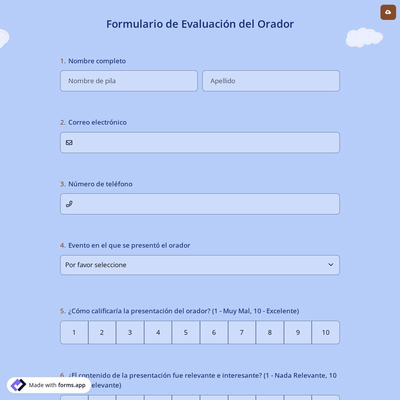 Formulario de Evaluación del Orador