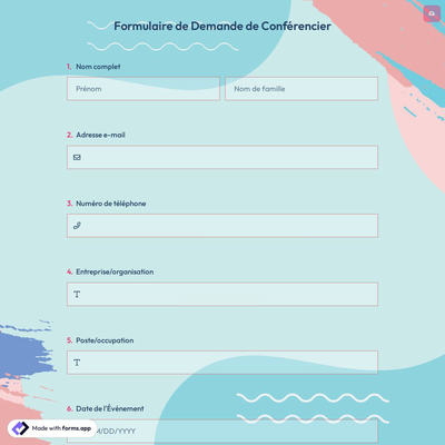 Formulaire de Demande de Conférencier