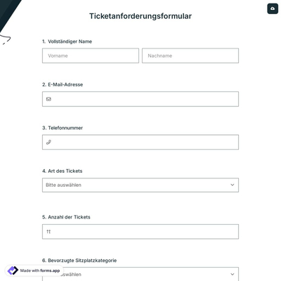 Ticketanforderungsformular