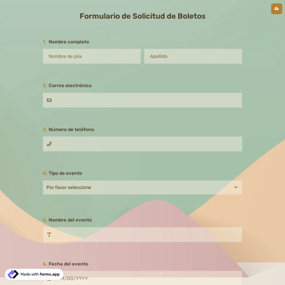 Formulario de Solicitud de Boletos