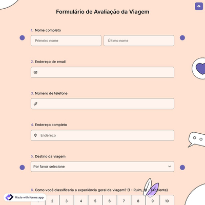 Formulário de Avaliação da Viagem
