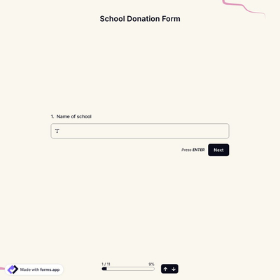 School Donation Form 