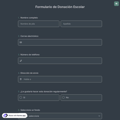 Formulario de Donación Escolar