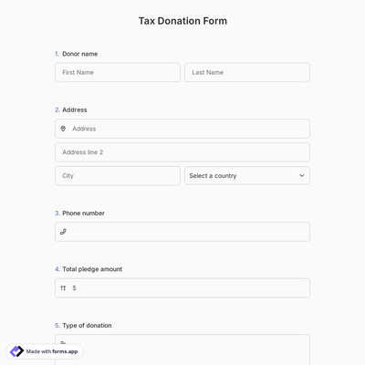 Tax Donation Form 