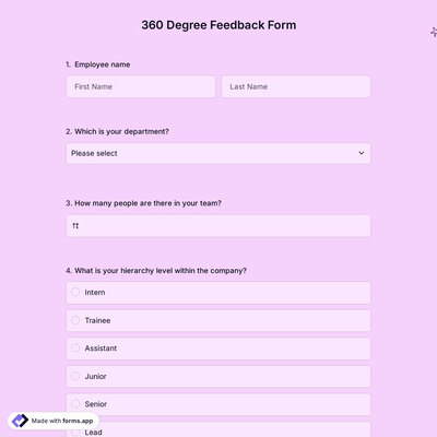 360-Degree Feedback Form 