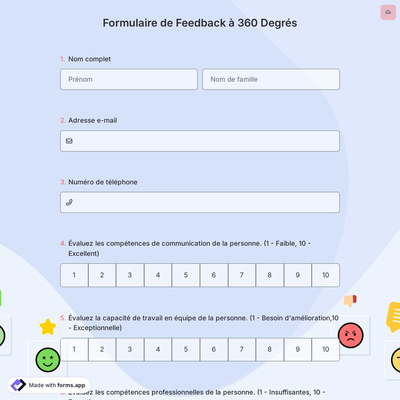 Formulaire de Feedback à 360 Degrés