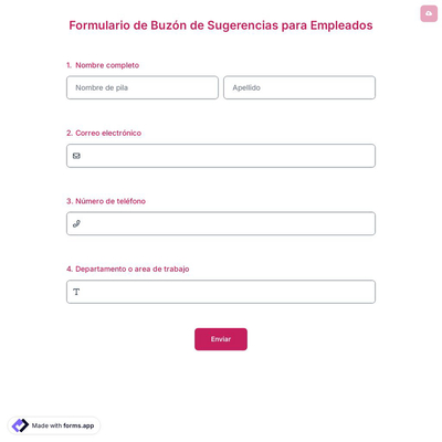 Formulario de Buzón de Sugerencias para Empleados