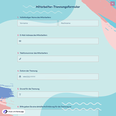 Mitarbeiter-Trennungsformular
