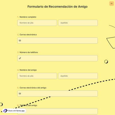 Formulario de Recomendación de Amigo