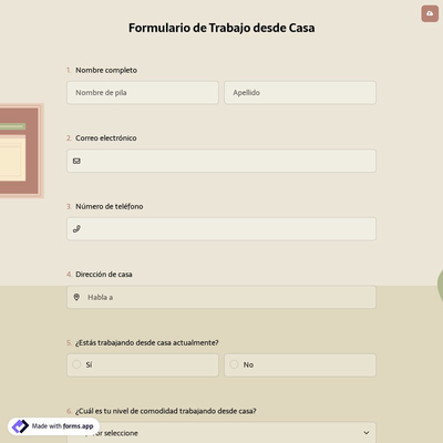 Formulario de Trabajo desde Casa