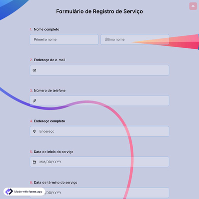 Formulário de Registro de Serviço