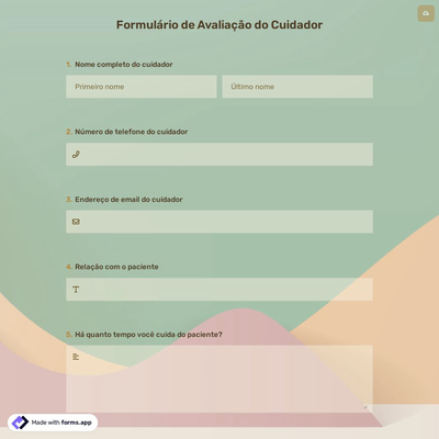Formulário de Avaliação do Cuidador