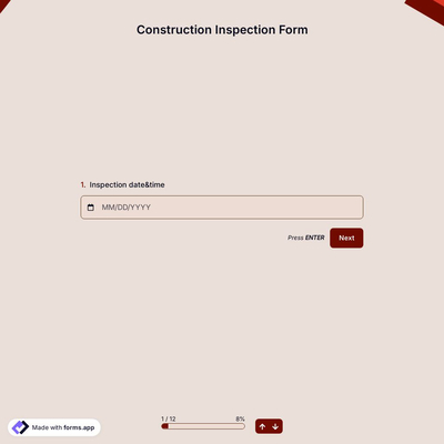 Construction Inspection Form