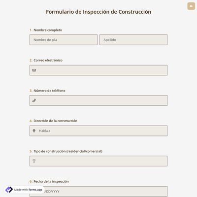 Formulario de Inspección de Construcción