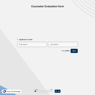 Counselor Evaluation Form