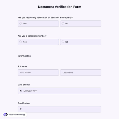 Document Verification Form