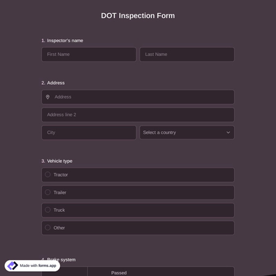DOT Inspection Form 