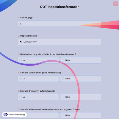 DOT Inspektionsformular
