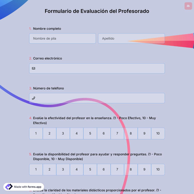 Formulario de Evaluación del Profesorado