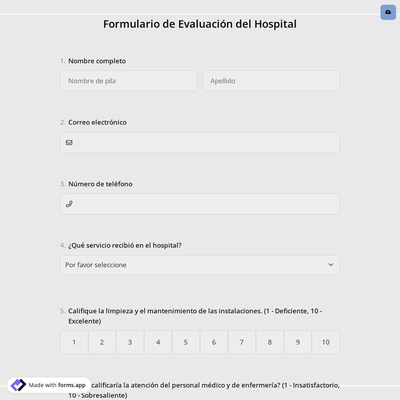 Formulario de Evaluación del Hospital