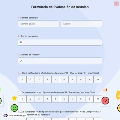 Formulario de Evaluación de Reunión