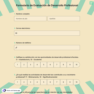 Formulario de Evaluación de Desarrollo Profesional