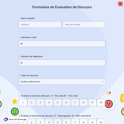 Formulaire de Évaluation de Discours