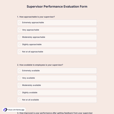 Supervisor Performance Evaluation