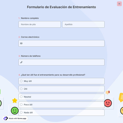 Formulario de Evaluación de Entrenamiento