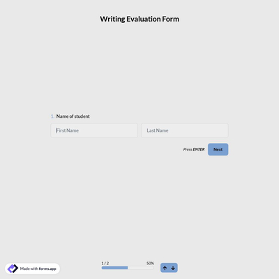 Writing Evaluation Form
