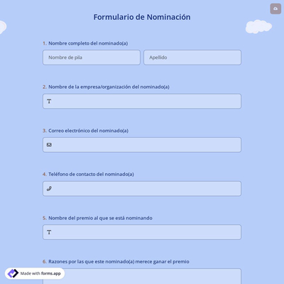 ​​Formulario de Nominación