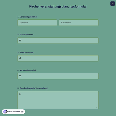 Kirchenveranstaltungsplanungsformular