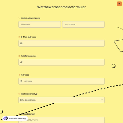 Wettbewerbsanmeldeformular