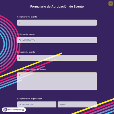 Formulario de Aprobación de Evento