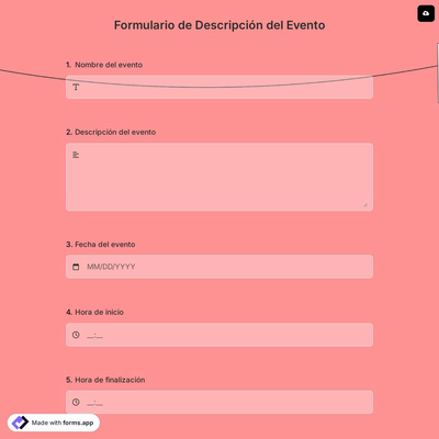 Formulario de Descripción del Evento