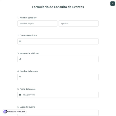 Formulario de Consulta de Eventos