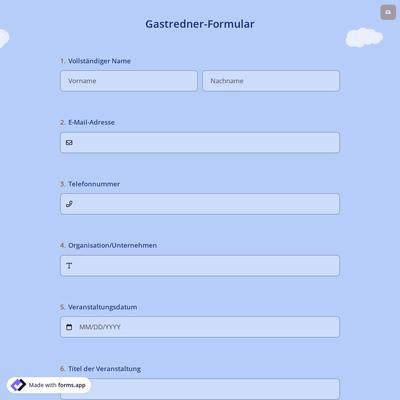 Gastredner-Formular