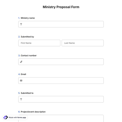 Ministry Proposal Form