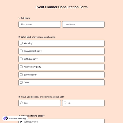 Event Planner Consultation Form Template 